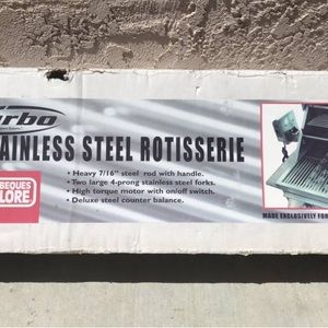 Brand new Turbo
Stainless Steel Rotisserie size on the box